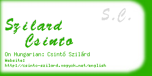 szilard csinto business card